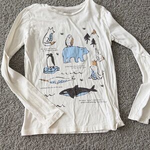 Crewcuts Kids Arctic Animal Long Sleeve Tee - White and Blue